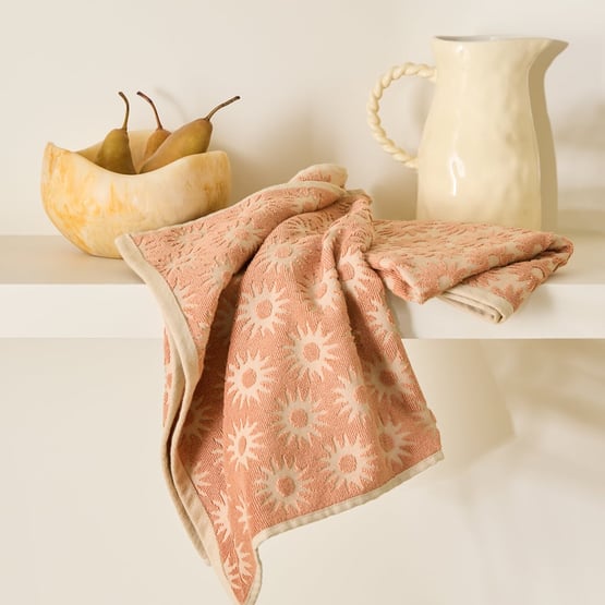 Sun Pink Tea Towel Pack of 2