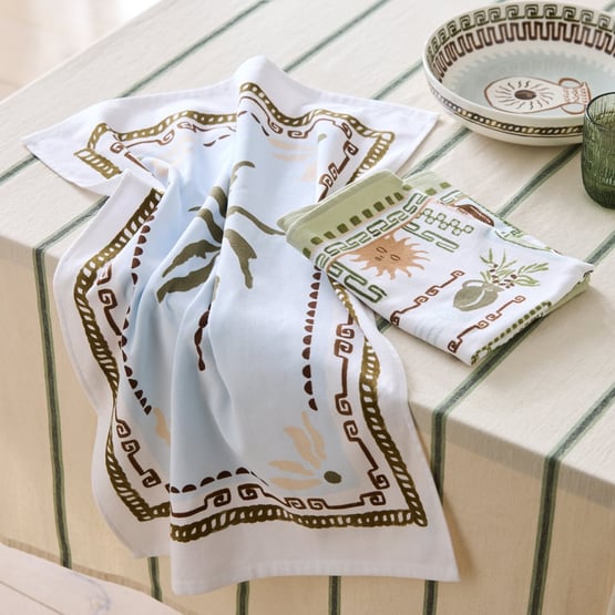 Artefact Blue & Green Tea Towel Pack of 2	