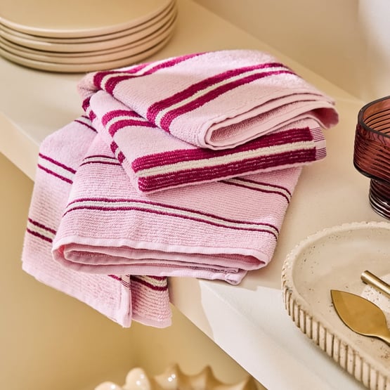 Frankie Blush & Burgundy Tea Towels Pack of 2