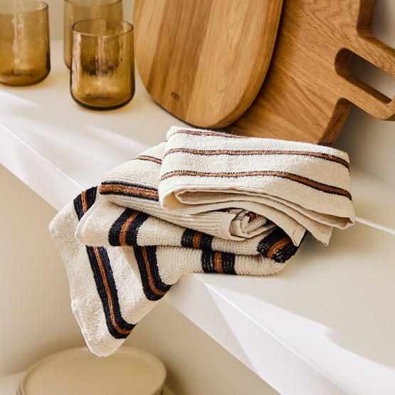 Frankie Black & Nutmeg Tea Towels Pack of 2