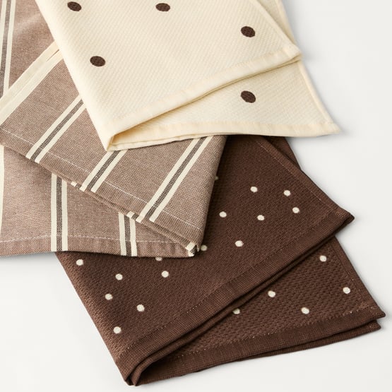 Mina Spots Truffle & Cream Tea Towel Pack of 3