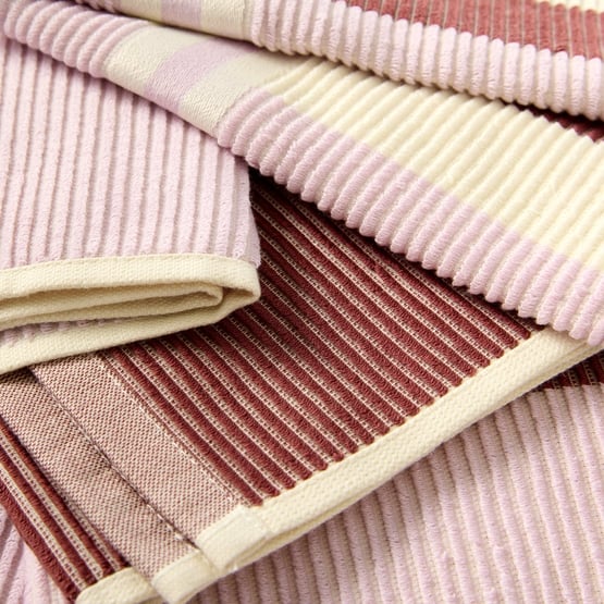 Australian Cotton Redwood & Orchid Stripe Tea Towel
