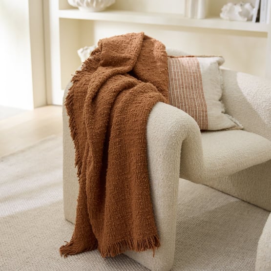 Leiden Brown Sugar Boucle Throw
