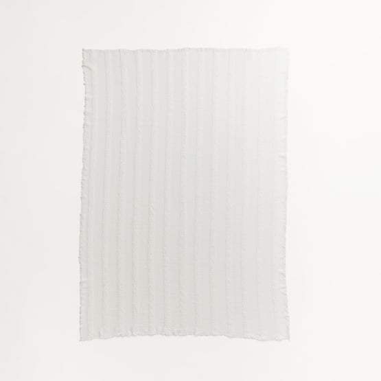 Finley White Stripe Throw