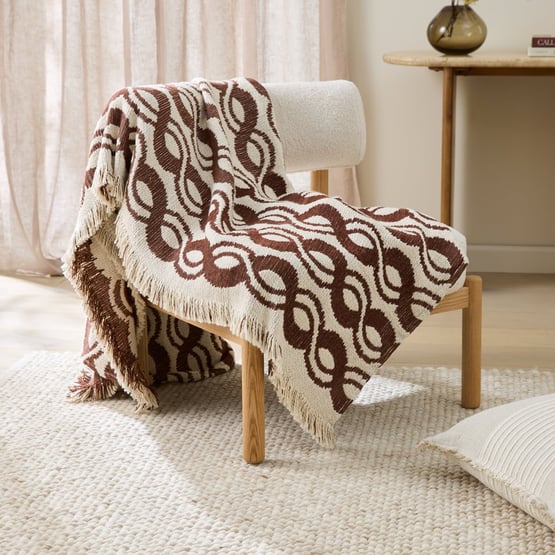 Mira Coffee Woven Throw