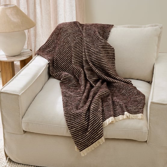 Miles Chenille Espresso Throw