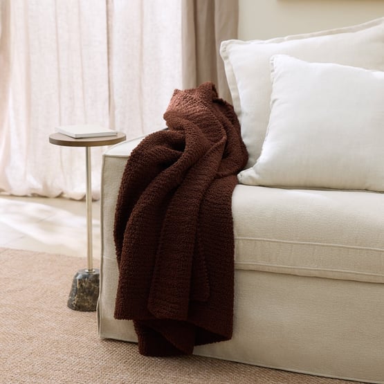 Manhattan Coffee Boucle Throw