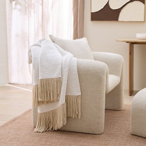 Parker Off White & Natural Throw
