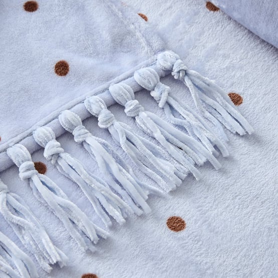 Supersoft Blue & Chocolate Polka Dot Blanket