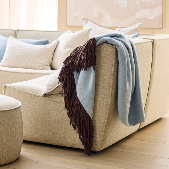 Parker Blue & Chocolate Throw