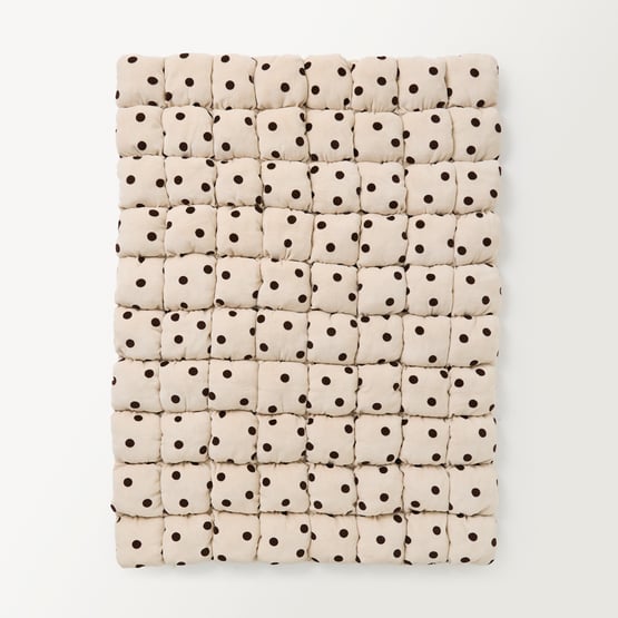 Marshmallow Natural Polka Dot Throw