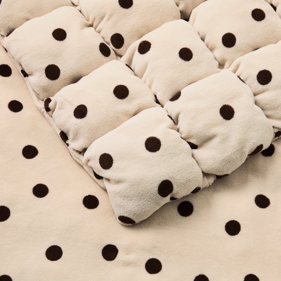 Marshmallow Natural Polka Dot Throw