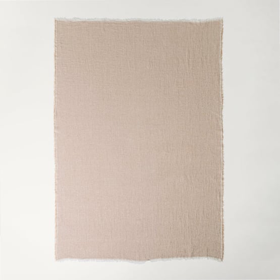 Belgian Vintage Wash Linen Marle Hazelnut Throw