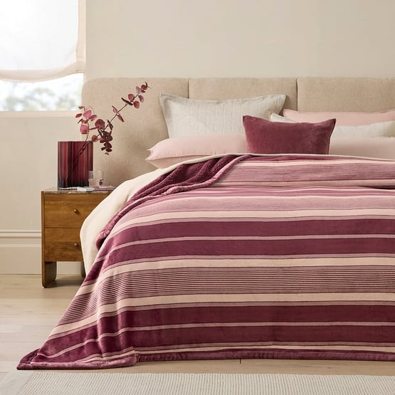 Sherpa Berry Stripe Blanket