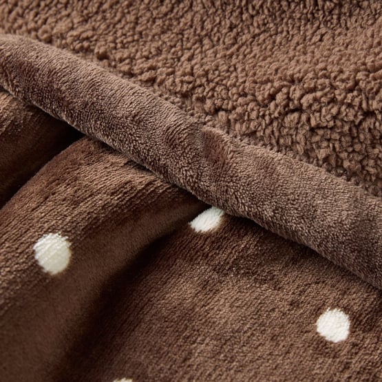 Sherpa Chocolate Polka Dot Blanket
