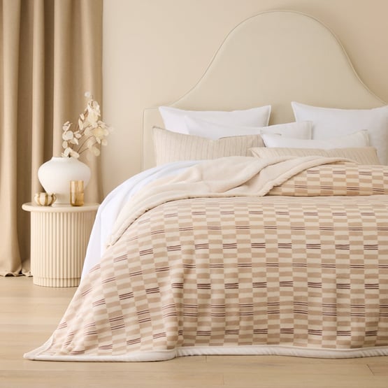 Natural Tile Sherpa Blanket