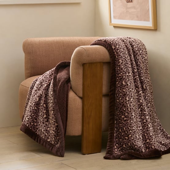 Sherpa Mocha Leopard Throw