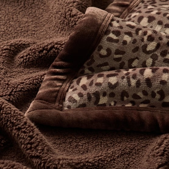 Sherpa Mocha Leopard Throw
