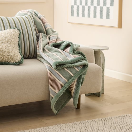 Sherpa Fern Stripe Throw