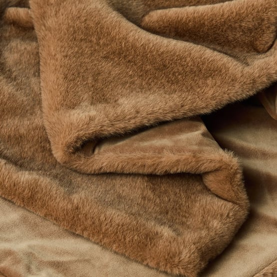 Zurich Pecan Recycled Fur Throw