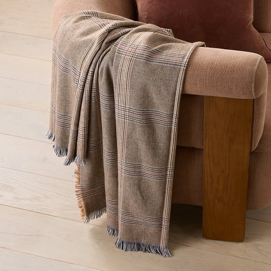 York Wood Check Throw