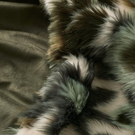 Adelaide Mineral Green Floral Fur Throw