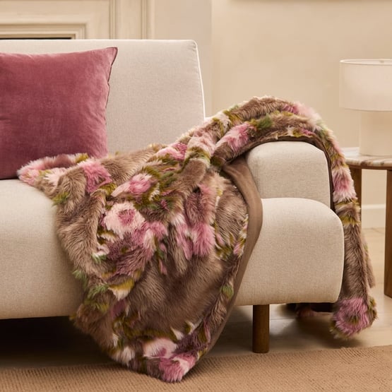 Ember Mocha Fur Throw