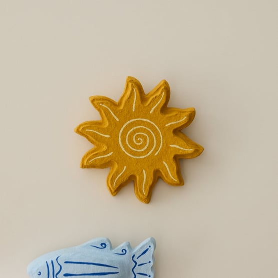  Sun Golden Spice Cotton Mache Wall Décor