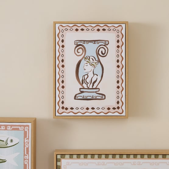 Kora Urn Blue & Natural Portrait Canvas