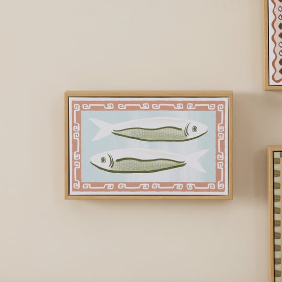 Kora Fish Blue & Natural Landscape Canvas