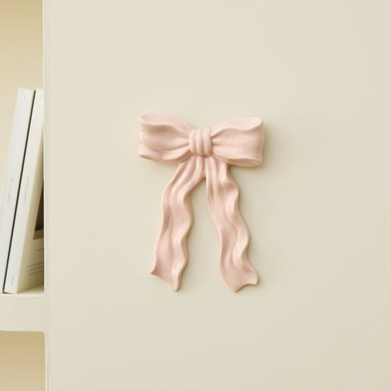 Coco Pink Bow Ceramic Wall Décor