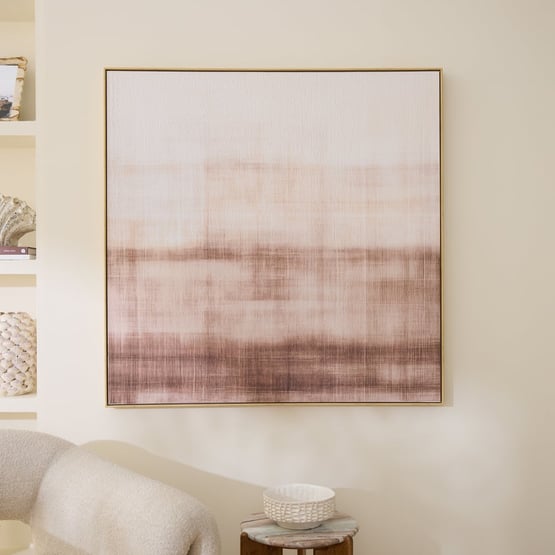 Linen Ombre Brown Square Canvas
