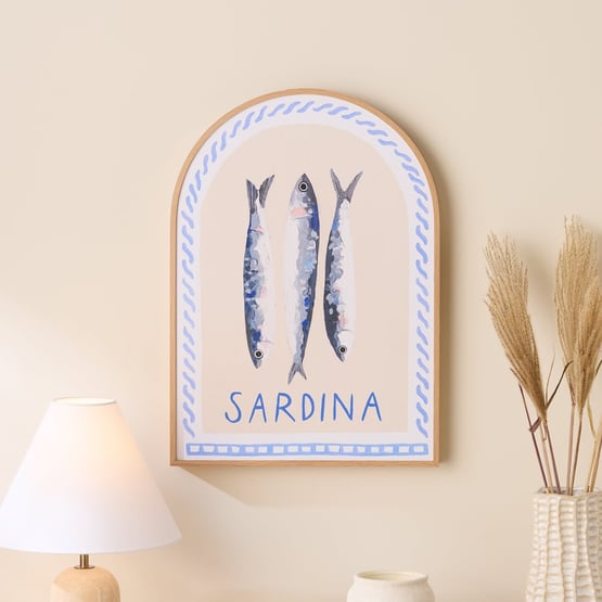 Seaside Sardina Blue & Natural Arch Wall Art