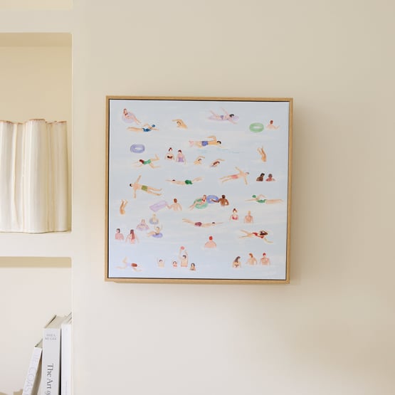 Sol & Sea Blue Swimmers Square Canvas
