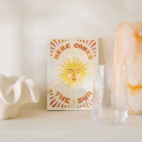 Here Comes The Sun Yellow Capiz Wall Art 