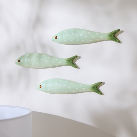 Sardine Green Ceramic Wall Décor Set of 3