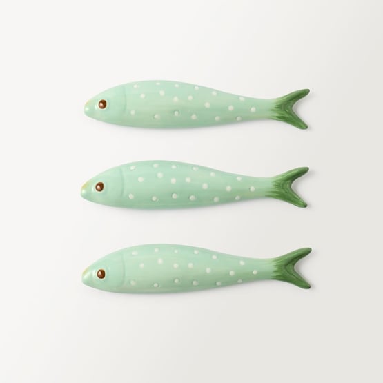 Sardine Green Ceramic Wall Décor Set of 3