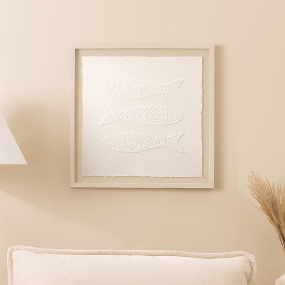 Impressa White Solara Fish Paper Wall Art