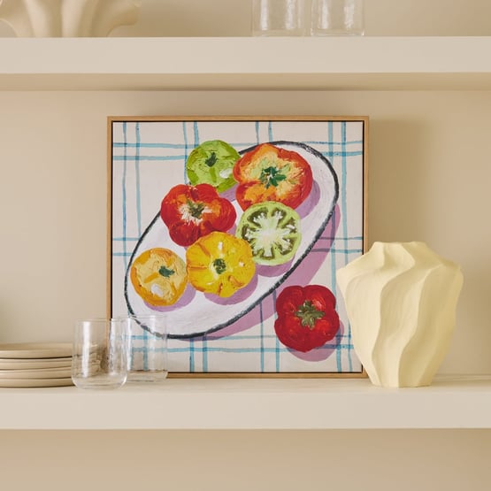 Fruit Bowl Blue Heirloom Tomatoes Square Canvas