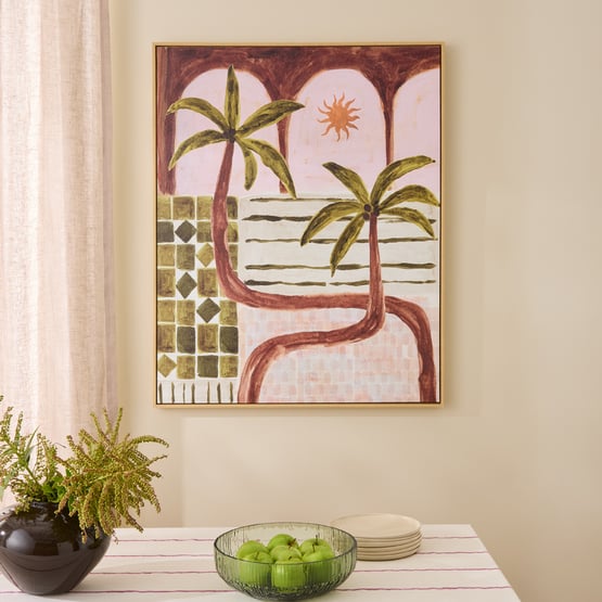 Solara Palm Chocolate & Green Canvas