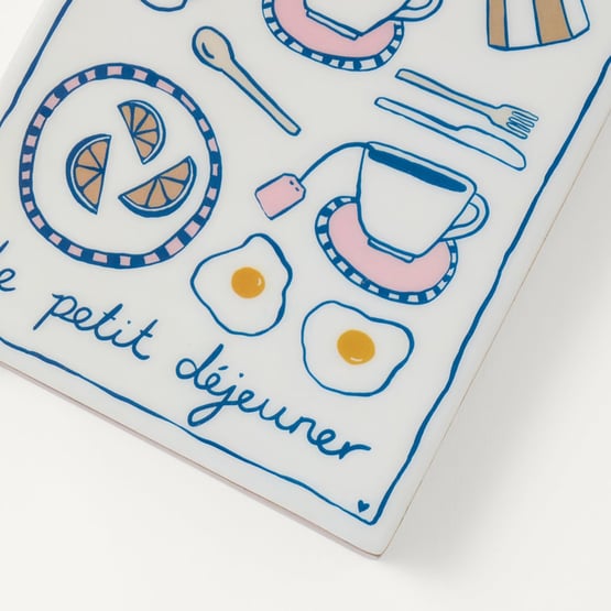 Petit Dejeuner Breakfast Portrait Timber Wall Art