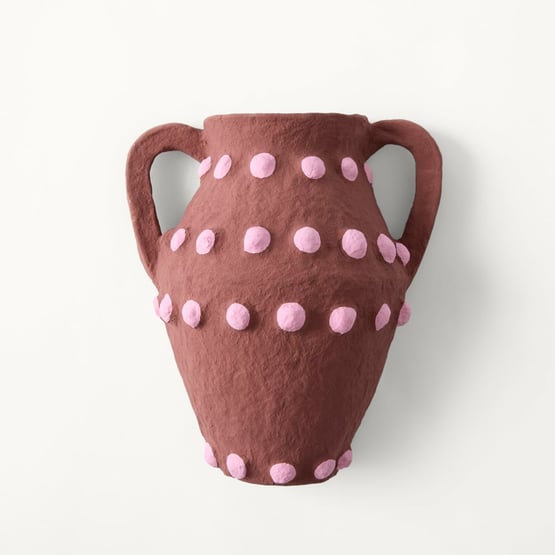  Urn Cherry Cotton Mache Wall Décor