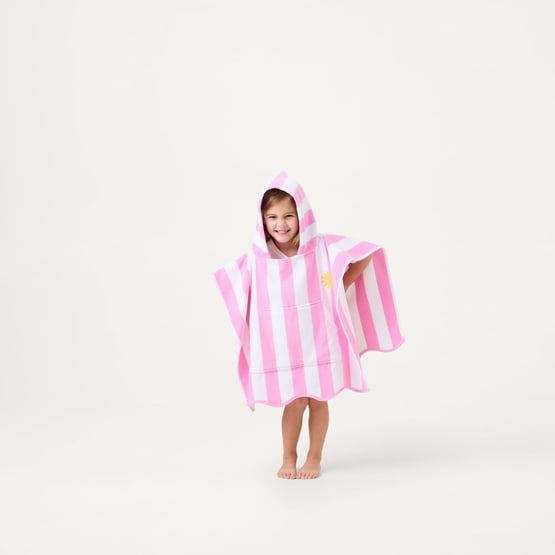 Pink Stripe Hooded Beach Towel