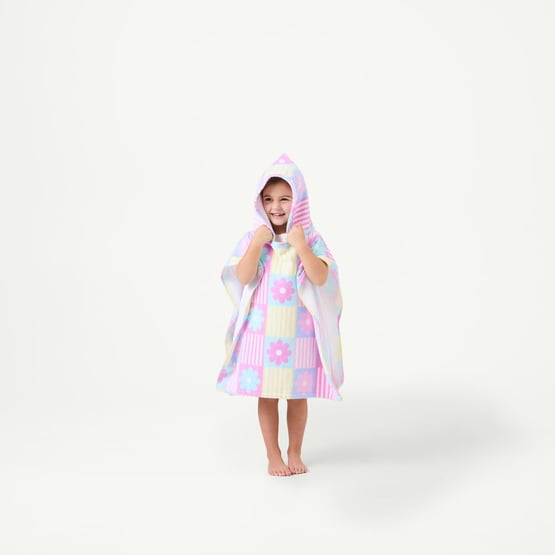 Daisy Check Multi Beach Hooded Towel