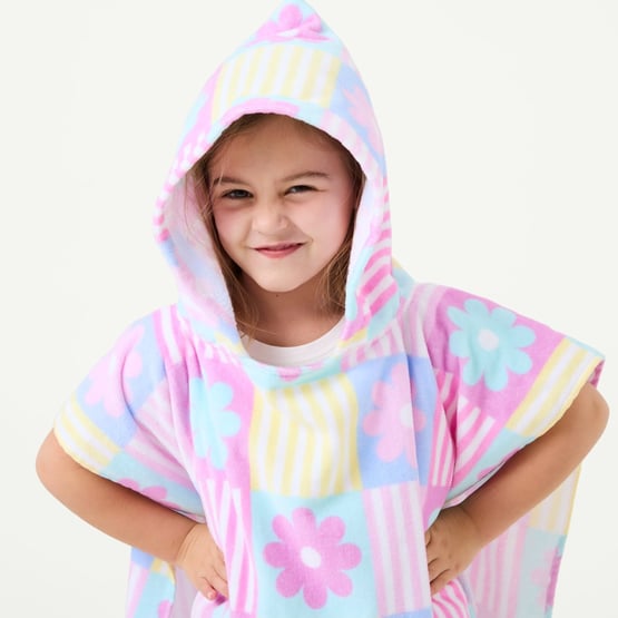 Daisy Check Multi Beach Hooded Towel