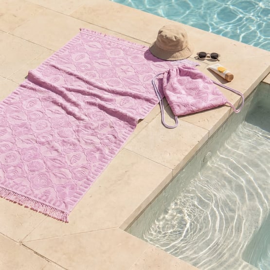 High-Low Lilac Beach Life Beach Towel