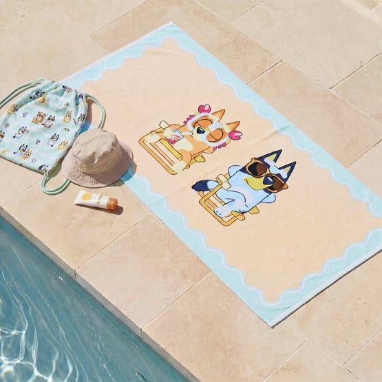 BBC Bluey Family Trip Multi Beach Towel