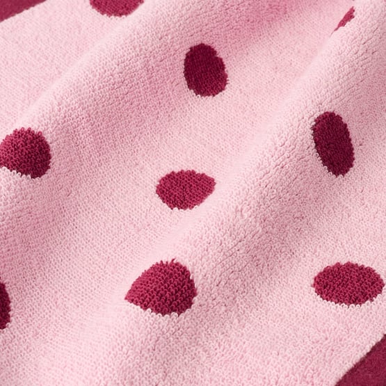 Sophia Pink & Burgundy Spot Towel Range