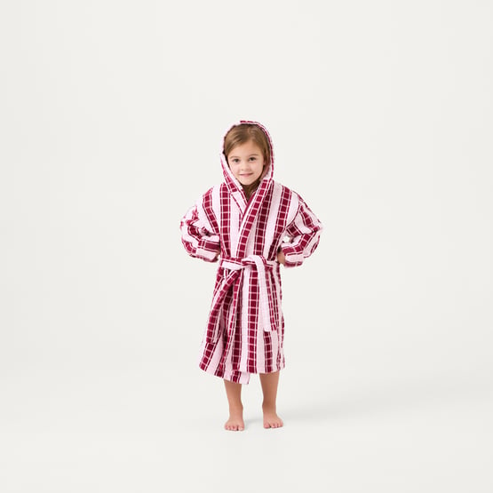 Kids Riley Berries Velour Stripe Bath Robe