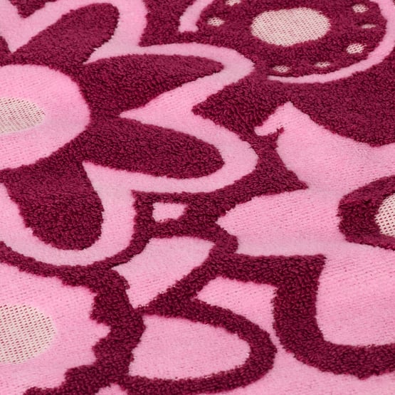 Poppy Pink & Burgundy Floral Towel Range 